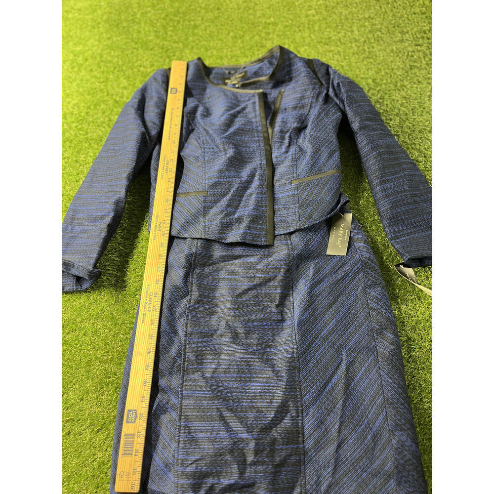 Mary Kay Exclusive Blue and Black Pencil Skirt and Jacket Set Size 2P/4P